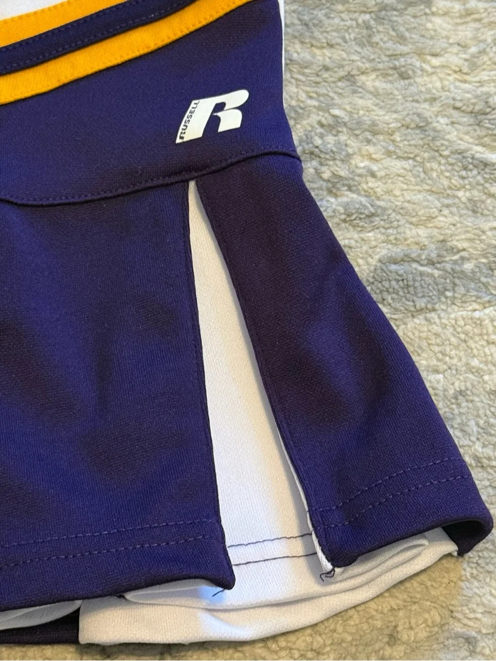 LSU Tigers Baby Cheer Outfit 12M Purple Gold Russell Athletic 2pc Set